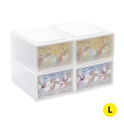 4 Piece Large Stackable Storage Drawer Set