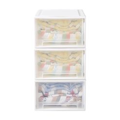 Alternative view of 3 Piece Large Stackable Storage Drawers Set