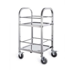 2 Tier Stainless Steel Utility Cart 50x50x95cm