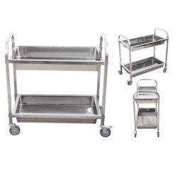Alternative view of 2 Tier Stainless Steel Bowl Kitchen Trolley 95x50x95cm