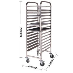 Alternative view of 15 Tier Stainless Steel Cake Bakery Trolley Suits 60x40cm Tray