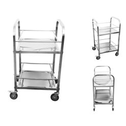 Alternative view of 2 Tier Stainless Steel Utility Cart 50x50x95cm