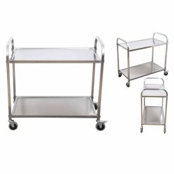 Alternative view of 2 Tier Stainless Steel Kitchen Trolley 95x50x95cm