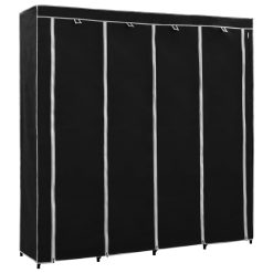 Alternative view of 4 Compartment Wardrobe 175x45x170cm - Black