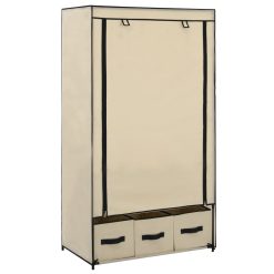Fabric Wardrobe 87x49x159cm - Cream