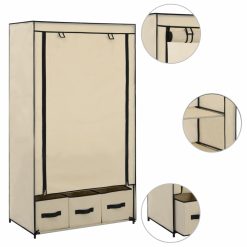 Alternative view of Fabric Wardrobe 87x49x159cm - Cream