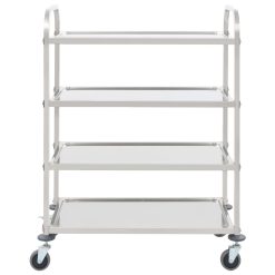 Alternative view of 4-Tier Stainless Steel Kitchen Trolley 107x55x125cm