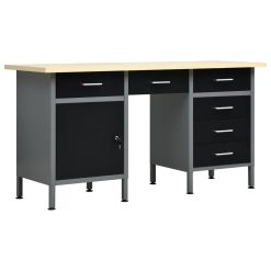 Steel Workbench 160x60x85cm - Black