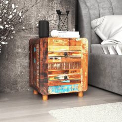 Alternative view of Solid Reclaimed Wood Night Cabinet  43x33x51cm