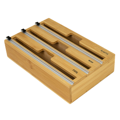 Alternative view of 3 Grid Bamboo Food Wrap Dispenser
