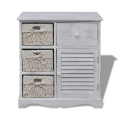 Alternative view of 3 Left Weaving Basket Wooden Cabinet
