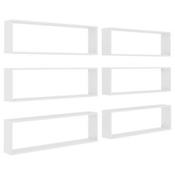 Alternative view of 6 Piece Wall Cube Shelves Set 100x15x30cm