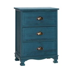 Alternative view of 3 Drawer Vintage Style Bedside Table
