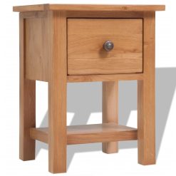 Solid Oak Wood Nightstand 36x30x47cm