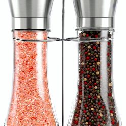 Stainless Steel Modern Salt and Pepper Grinder Set