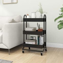 3-Tier Steel Trolley 43x34x79cm