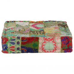 Alternative view of Patchwork Pouffe Square Cotton Handmade 50x50x12cm