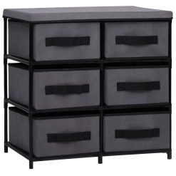 6 Drawer Storage Cabinet 55x29x55cm - Grey