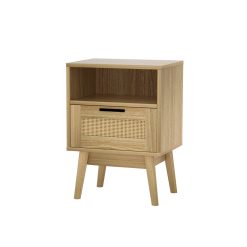 Alternative view of Single Drawer Rattan Bedside Table 40x30x54cm