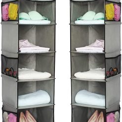 Alternative view of 2 Piece 5 Tier Foldable Hanging Closet Organiser Set