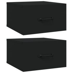 Alternative view of 2 Piece Wall-mounted Bedside Cabinet Set 35x35x20cm