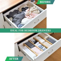 Alternative view of 4 Piece Bamboo Adjustable Kitchen Drawer Divider Set