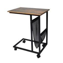 Side Table with Wheels 55x35x69cm