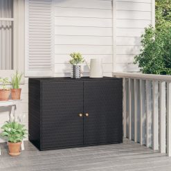 Poly Rattan Garden Storage Cabinet 100x55.5x80cm