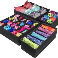 Alternative view of 4 Piece Foldable Storage Boxes Set - Black