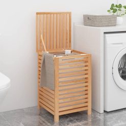 Walnut Laundry Basket 45x45x65cm