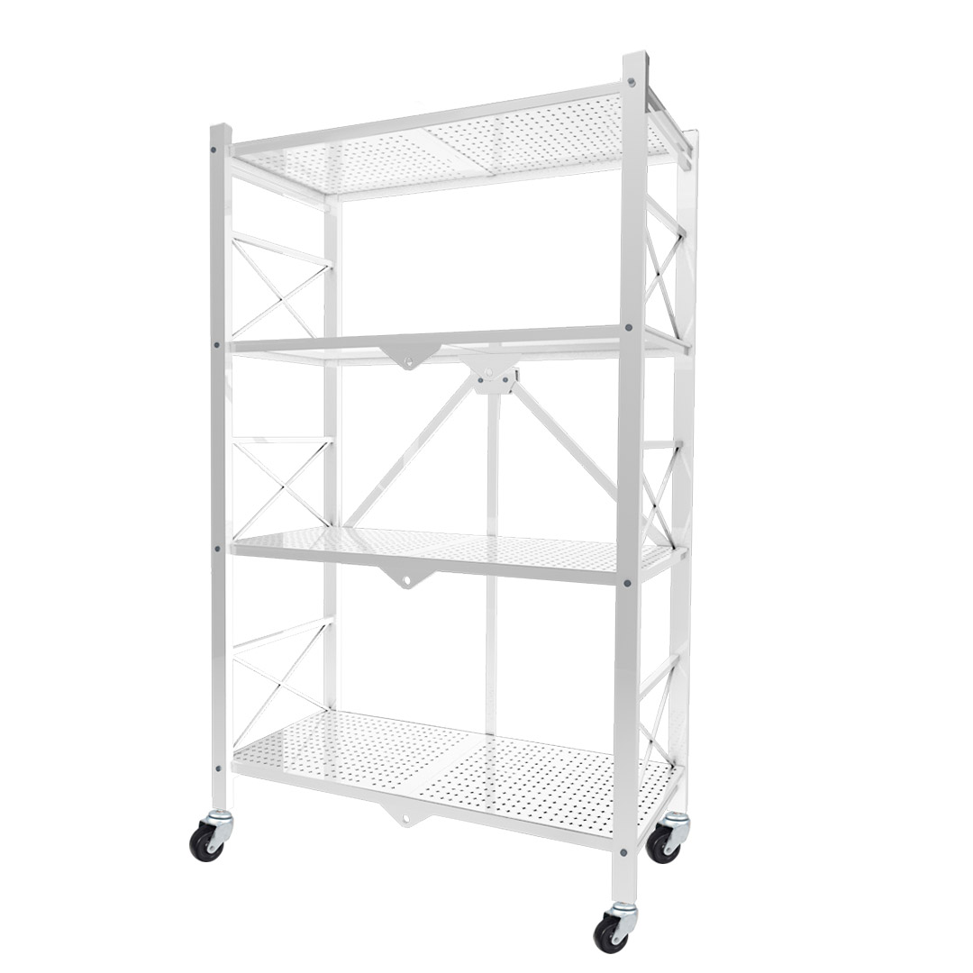 4 Tier Foldable Storage Organiser with Wheels