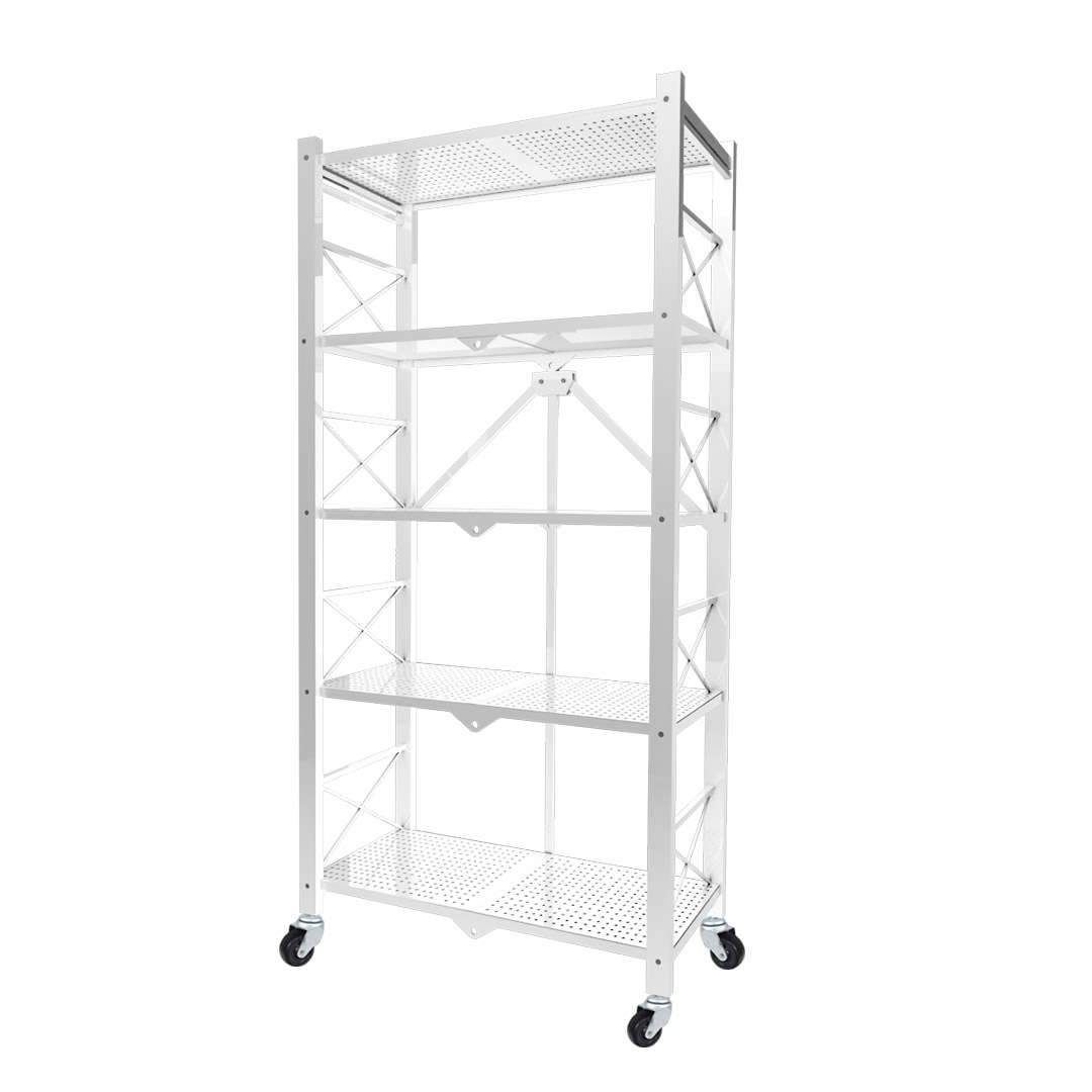 5 Tier Multi-Functional Storage Organiser with Wheels 71x36x160cm