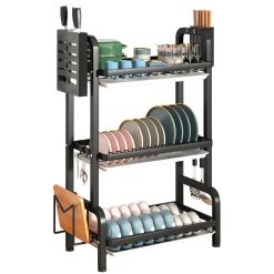 3 Tier 62cm Kitchen Countertop Drying Rack