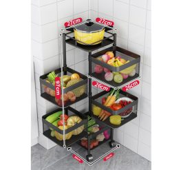Alternative view of 5 Tier Square Rotating Kitchen Cart with Wheels