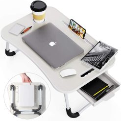 Laptop Bed Desk with Storage and Foldable Legs
