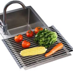 Alternative view of Kitchen Roll-Up Dish Drying Rack 47x24cm
