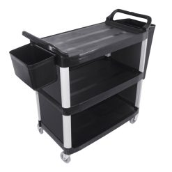 3 Tier Food Trolley with Bins 95x50x96cm