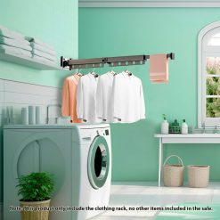 Alternative view of 93.2cm Wall-Mounted Retractable Clothing Dry Rack