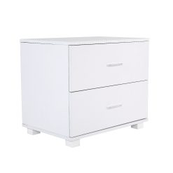 2 Drawer Bedside Table 59x40x51cm - White
