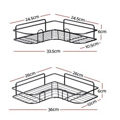 Alternative view of 2 Piece Bathroom Corner Storage Shelf