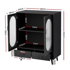 Alternative view of Buffet Sideboard with Double Doors - Black