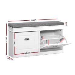 Alternative view of 12 Pair Shoe Cabinet Bench - White