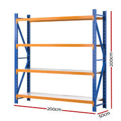 Alternative view of 2Mx2M Garage Racking - Orange & Blue