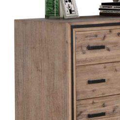 Alternative view of Tallboy with 5 Storage Drawers Solid Acacia Wooden Frame in Silver Brush Colour