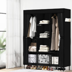 Portable Wardrobe Closet with Shelf 124x47x173cm