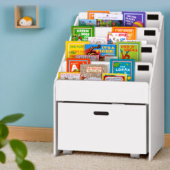 Kids 4 Tier Bookshelf Storage Display Rack 60x45x92cm