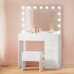 LED Dressing Table Set - White