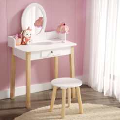Kids Dressing Table Set 60x35x95cm - White