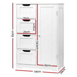 Alternative view of Bathroom Tallboy Storage Cabinet - White