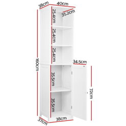 Alternative view of Slimline Bathroom Cabinet - White